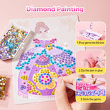 4 in 1 Princess Art Craft Kits, Foil Crafts Art Fun & Gem Painting, Makeup Diamond DIY Activity, Dress Up Sticker Books,Travel Toys, Ideal Toys for Girls Ages 6 7 8+ Years Old Jar Melo