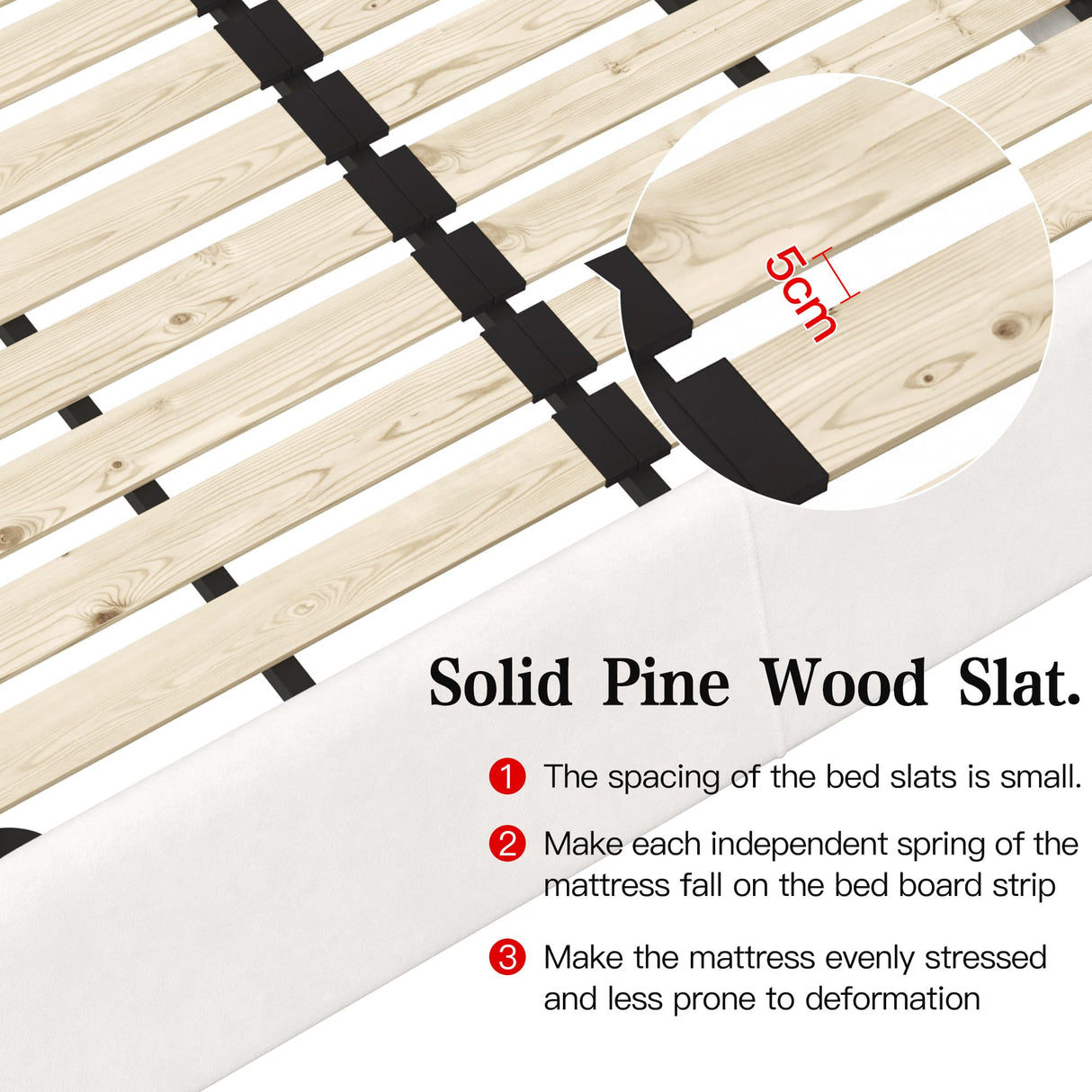 SmartEdge King Size Cloud Bed Frame with Oversized Soft Velvet Thick Headboard, Modern Luxury King Size Upholstered Platform Bed, Elegant Design Soft Bedframe, No Box Spring Needed, Cream SmartEdge