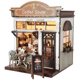 DIY Miniature House Kit, Coffee Shop Book Nook Kit, Mini Building Kit, Dollhouse Kit for Adults and Teens, 3D Wooden Puzzles with LED Light, Craft Kit for Family and Friends(Retro Coffee Shop) ANTREATU