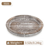 Hanobe Whitewash Wooden Round Serving Tray - Farmhouse Decor for Coffee Table, Kitchen Counter Hanobe