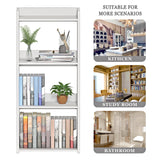 HAYOFAMY Bookshelf, Bookcase for Small Spaces, 4 Tier Shelf White Book Organizer Storage Display Rack for Kids Room, Living Room, Office, Bedroom and Bathroom HAYOFAMY