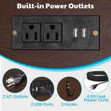 PAWZOO 55-75 Gallon Fish Tank Stand - Heavy Duty Aquarium Stand with Power Outlets, Cabinet for Fish Tank Accessories Storage, Metal Frame, Suitable for Fish Tank, Turtle Tank, 880LBS Capacity, Brown PAWZOO