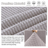 Dipurman Nursery Rocking Chair Cover,1 Piece Glider Chairs Cover Slipcovers,Soft with Elastic Bottom Spandex Jacquard Small Checks,Furniture Protector Washable,Light Gray Dipurman