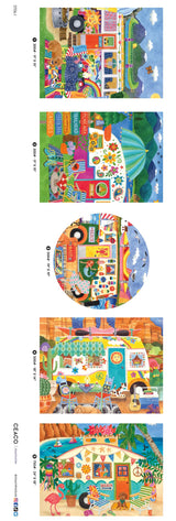 Ceaco - 5 in 1 Multipack - Happy Camper - (2) 300 Piece, (2) 500 Piece, (1) 750 Piece Jigsaw Puzzles Ceaco