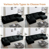 mikibama Luxury 2 Piece Cloud Couches Set, Modern Upholstered Chenille 3 Seater and Loveseat Sofa Set with 9 Pillow for Living Room Bedroom Office Apartment, Black mikibama