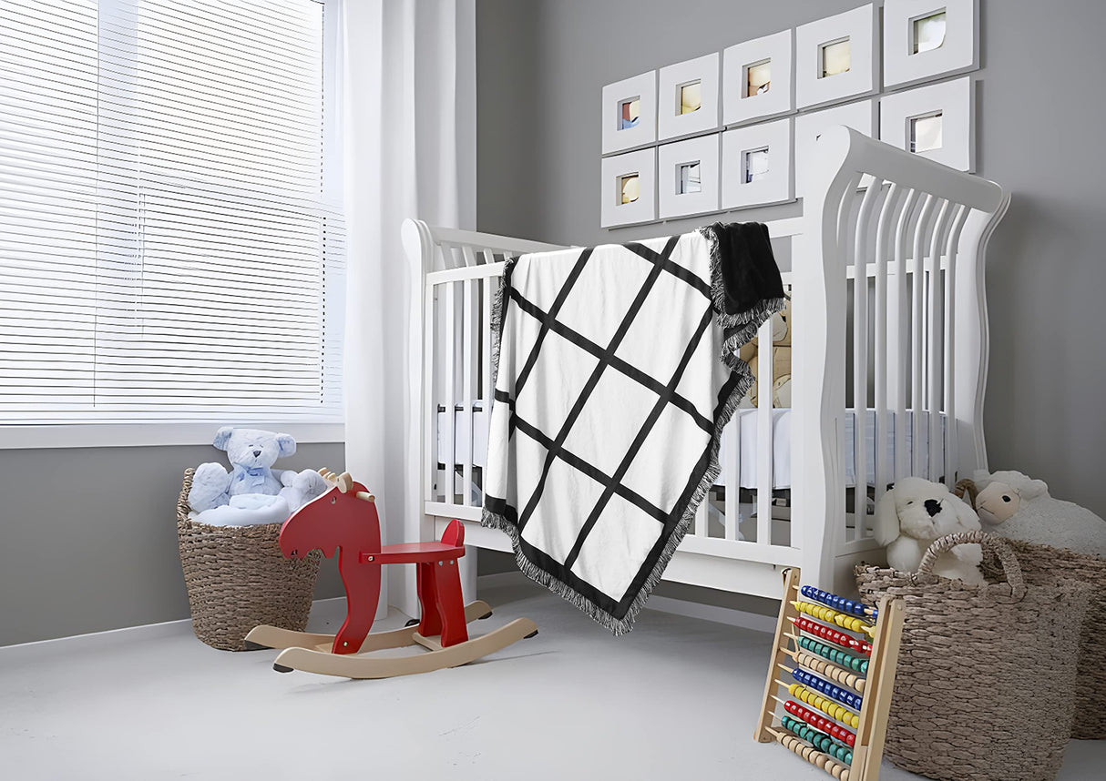 LYFLES 2 Pack Sublimation Blanks Throw Blanket with 20 Photos Panel 40"X60",100% Polyester LYFLES