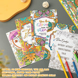 Liliful 144 Pcs Flower Coloring Book Bulk for Adult Kids DIY Art Stress Relief Drawing Book with Patterns for Adults, Party Favors, Goodie Bag Filler and Holiday Gifts (Motivate) Liliful