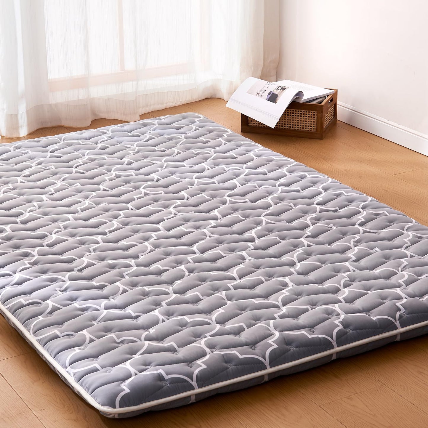 jzbearapt Premium Foam Japanese Floor Mattress Futon Mattress,100% High Density Comfortable Foam, Thicken Tatami Mat Sleeping Pad, Ideal for Comfort and Support, Queen (80" X 60")