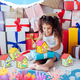 Soaoo 18 Pcs Wood Crafts for Kids Summer Wood Houses Light up Houses Unfinished Wooden Craft Kit Include 3D Sea Animal Wooden Puzzle with 12 Paint and Brushes for Toddler Kids Adults(Marine Animal) Soaoo