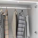 FUFU&GAGA Wardrobe with Mirror Doors, White Bedroom Armoire with 2 Drawers, Hanging Rod, Mirrored Closet Modern Clothes Storage Cabinet for Bedroom Cloakroom, 31.5”W x 19.7”D x 70.9”H FUFU&GAGA