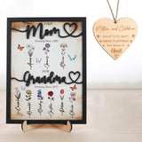 Personalized Grandma's Garden Birth Month Flowers Photo Frame Wall Art Custom Wooden Family Name Sign Grandmother Nana Mimi Gigi Gift For Mothers Day, Grandparents Day Family Home Decoration vinatimes