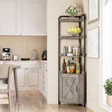 IDEALHOUSE 70.9 Inch Corner Cabinet 5-Tier Tall Corner Cabinet Farmhouse Bookshelves Rustic Storage Rack Industrial Bookcase Plant Stand for Living Room, Bedroom, Home Office, Kitchen IDEALHOUSE