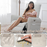 QKFF Power Swivel Rocker Recliner Chair for Nursery, Upholstered 270° Swivel Glider Rocker Chair with USB Ports, Small Power Recliners for Small Spaces Living Room (Light Grey) QKFF