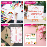 PATIKIL 50 Sets Pure Cotton Watercolor Cards 140lb/300 GSM Postcards with Envelopes for Art Painting Creative Thank Notes, 4x6 Inch PATIKIL