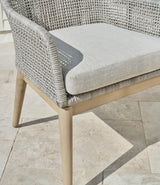 Signature Design by Ashley Seton Creek Cottage Weather Resistant Outdoor Dining Arm Chair with Cushion, Set of 2, Light Brown & Light Gray Signature Design by Ashley
