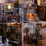Wondyland Book Nook Kit - DIY Miniature House & Dollhouse Alley Model Kit, Puzzle Bookshelf Library Decor with LED Light, Craft Gift for Adults, Teens, and Family(Old Town Saloon) Wondyland