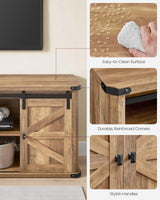 VASAGLE TV Stand for TVs up to 65 Inches, Farmhouse Entertainment Center with Sliding Barn Doors, TV Console Table for Living Room, Honey Brown ULTV324K41 VASAGLE