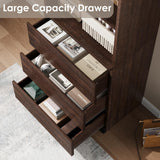 IDEALHOUSE 70" H Bookcase with 3 Storage Drawers,Tall Bookshelf w/ 3-Tier Open Shelf, Morden Storage Bookcase Wooden Deep Bookshelves Storage Cabinet Organizer for Library Office Living Room (Brown) IDEALHOUSE