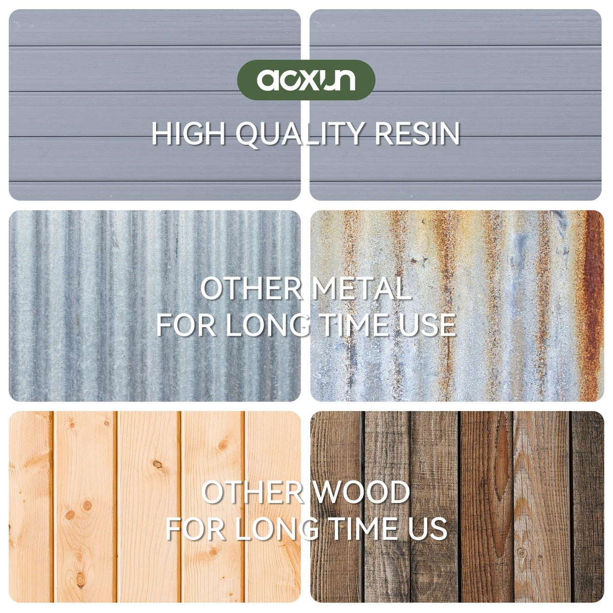 Aoxun 8 x 6 FT Outdoor Storage Shed with Window, Resin Shed with Floor & Lockable Doors, Garden Shed Waterproof Plastic Tool Shed with Sloped Roof for Backyard, Garden, Patio, Lawn, Grey Aoxun