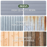 Aoxun 8 x 6 FT Outdoor Storage Shed with Window, Resin Shed with Floor & Lockable Doors, Garden Shed Waterproof Plastic Tool Shed with Sloped Roof for Backyard, Garden, Patio, Lawn, Grey Aoxun