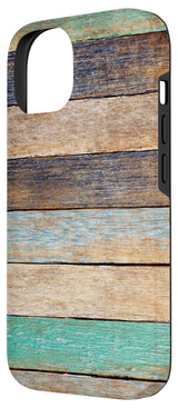 Turquoise Woodgrain Shiplap Rustic Farmhouse Wooden Panels Case for iPhone 14 Cute Rustic Shiplap Phone Case Co