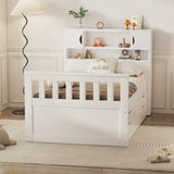 Modern Twin Size Captain Bed with Storage Headboard and 4 Drawers in White by XD Designs XD Designs