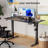 VVENACE 55 Inch Electric Standing Desk Adjustable Height with Wheels,Sit Stand Up Desk,Home Office Desk,Computer Workstation Desk,Gaming Desk,Rolling Desk,Work Desk (Spliced Desktop,Black) VVENACE