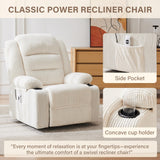 Hicosit Power Recliner Chair,Electric Reclining Chair for Adults,Adjustable Home Theater Seating Lounge,Recliners for Living Room,Bedroom with Charging Ports,Stripe White Hicosit