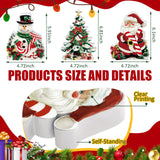 Yousoontic 3 Pcs Christmas Table Decorations Wooden Christmas Table Centerpieces Rustic tiered tray decor farmhouse Centerpieces Santa Claus Snowman Xmas Tree table signs for Xmas Winter Holiday Party Yousoontic