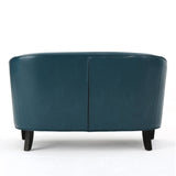 Christopher Knight Home Justine Leather Loveseat, Teal Christopher Knight Home