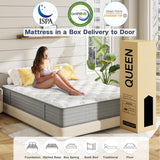 Queen Mattress,12 Inch Hybrid Queen Size Mattress in a Box with Gel Memory Foam,Individually Pocket Springs for Pressure Relief,Motion Isolation,Edge Support,Medium Firm,CertiPUR-US,60"*80"*12" 6V-Sermmoo
