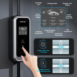 Mustop Level 1 & 2 EV Charger J1772 (40 Amp, 240 Volt, 20ft Cable),ETL Wall Connector Dual Use EV Portable NEMA 14-50 & 5-15 Wi-Fi Enabled with Holder for EV and Hybrid Vehicles mustop