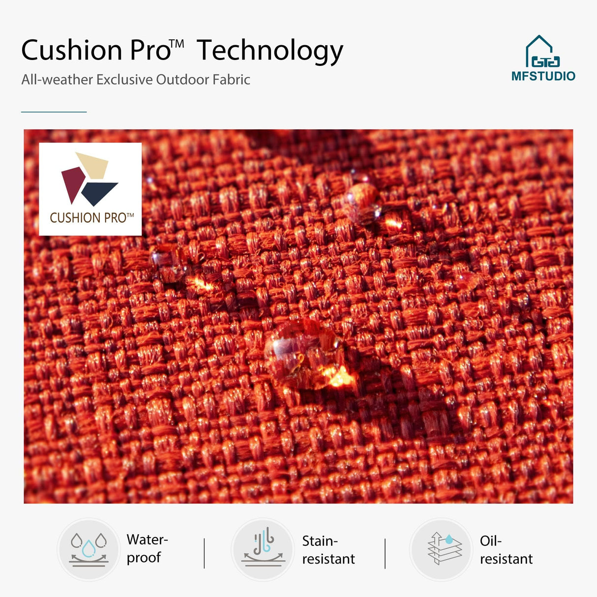 MFSTUDIO 5 Pieces Outdoor Patio Furniture Set, Metal Outdoor Conversation Sofa, Rattan Wicker Patio Sectional Sofa Set with 4 x Swivel Single Sofa, 1 x Fire Pit Table, Red MFSTUDIO