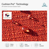 MFSTUDIO 5 Pieces Outdoor Patio Furniture Set, Metal Outdoor Conversation Sofa, Rattan Wicker Patio Sectional Sofa Set with 4 x Swivel Single Sofa, 1 x Fire Pit Table, Red MFSTUDIO