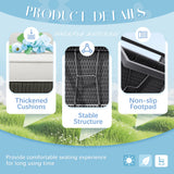 Flamaker Patio Chairs 3 Piece Wicker Rocking Chair Outdoor Bistro Sets with Coffee Table and Cushions Metal Frame Patio Furniture for Porch, Balcony, Lawn (White) Flamaker