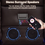 TUNYI Power Loveseat Recliner Sofa with Massage & Heat Home Theater Seating with Console Electric Recliner RV Sofa with USB/Outlet/Storage/Side Pocket/LED Light/Speaker (Brown, Loveseat) TUNYI