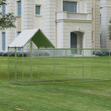 Chicken Coop, Large Metal Chicken Run, Outdoor Chicken Pen with Waterproof and Anti-UV Cover, Walk-in Chicken House with Lockable Door, for Yard, Farm Use, 10' W x 3.3' D x 5' H HarmonyHealth