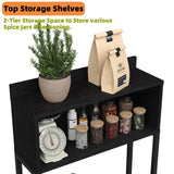 Furniouse 5-Tier Kitchen Bakers Rack with Power Outlet, Industrial Microwave Oven Stand with Storage, Kitchen Storage Shelf with Cabinet, Coffee cart, Standing Kitchen Storage Rack (Black) Furniouse