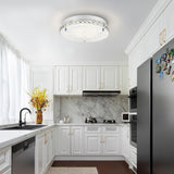 Lzawvm Crystal Ceiling Light Fixture, Flush Mount Bedroom Bathroom Hallway Light, 4000K LED Dimmable, 18W Lzawvm