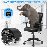 Office Chair Caster Wheels (Set of 5),Heavy-Duty Chair Wheels Support 2200lbs,Mute Rubber Chair Casters for Hardwood Floors and Carpet,2 Inch Universal Fit (Black) Omyoffice