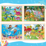 4 Packs Puzzles for Kids Ages 4-6, Wooden Animals Jigsaw Puzzles for Toddlers Ages 2-4, Preschool Educational Puzzles Boards Toys Gifts for 3 4 5 6 Boys Girls Duchong