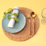 Eco Crave Jute Round Woven Placemats Set of 6, Natural 13 Inch Boho Farmhouse Rustic Hand Woven Place mat for Dining Table Decor, Wicker Chargers Heat Resistant Easy to Clean and Non-Slip Placemat Eco Crave