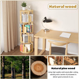 YGYQZ Rotating Bookshelf, 4 Tier Floor Standing Bookcase Wood for Kids & Adult360 Display Narrow Book Shelf Organizer Storage Rack for Bedroom, Living Room, Study Room YGYQZ