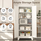 Metal Storage Cabinet with Doors and Shelves,Farmhouse Storage Cabinet with Barn Doors,71" Kitchen Pantry Cabinet,Versatile Storage for Home,Office,Bathroom(White) Baborokic