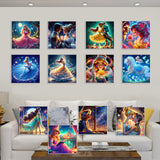 KEYRANKE 12 Pack Diamond Painting Kits for Adults 5D DIY Princess Diamond Art Kit Paint with Round Full Drill Diamonds for Beginners Gem Paintings Art for Home Wall Decor Gifts(12X12 Inch) KEYRANKE