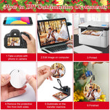 35 Pieces Sublimation Ornament Blanks, Round Blank Sublimation Ornaments Sublimation Christmas Ornament Blanks for Christmas Tree Décor, DIY Handmade Crafts(2.76 inches) Billbotk