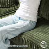 Belffin U Shaped Couch with Reversible Chaises Sectional Couches for Living Room Sectional Couch with Ottomans Corduroy (Green, U Shaped) Belffin