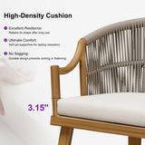 PURPLE LEAF 11 Pieces Outdoor Dining Set All Weather Wicker Patio Dining Set with Rectangular Aluminum Table and Modern Armrest Dining Chairs for Garden Deck Backyard Kitchen, Teak PURPLE LEAF