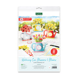 Katy Sue Watering Can Blossoms & Blooms Card Making Kit. 8 Shaped Cards, 3 Sheets of Floral Die Cut Decoupage, 8 Envelopes, Adhesive Foam Pads, & Instructions. For Card Making Supplies & Card Crafting Katy Sue