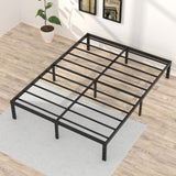 Upcanso 16 Inch Queen Bed Frame No Box Spring Required, Metal Platform Queen Size Bed Frames with 14 Inch Storage, 3,500 lbs Heavy Duty Steel Slats Support, Easy Assembly Mattress Foundation Upcanso